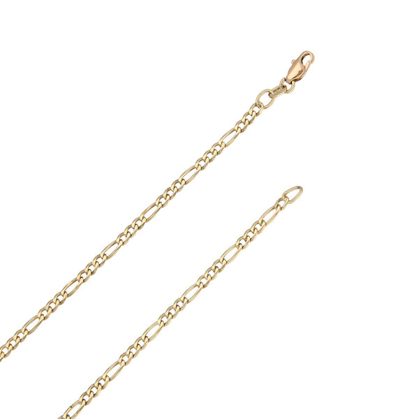 Collar de tres eslabones por uno en oro amarillo 14 kilates.