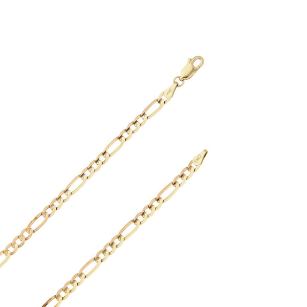 Collar de tres eslabones por uno y dije diseño especial motivo muerto en oro amarillo 14 kilates