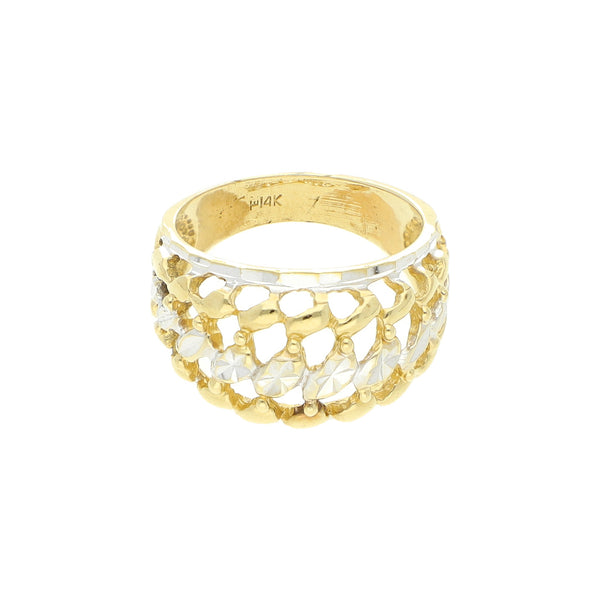 Anillo calado en oro amarillo 14 kilates.
