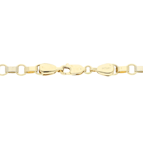 Pulsera eslabón combinado en oro tres tonos 14 kilates.