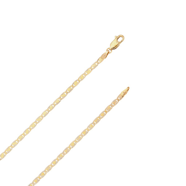 Collar eslabón nudo marino y cruz laminada en oro amarillo 14 kilates.