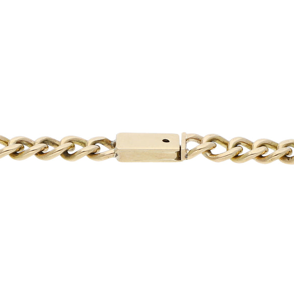 Pulsera eslabón barbado en oro amarillo 14 kilates.