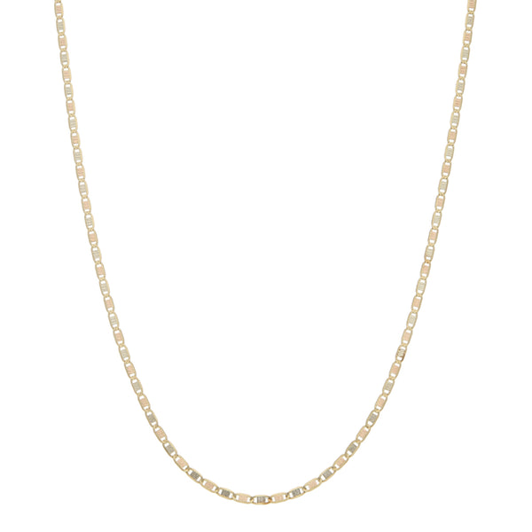 Collar eslabón nudo marino en oro tres tonos 14 kilates.