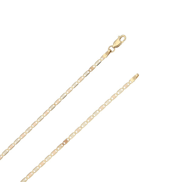 Collar eslabón nudo marino en oro tres tonos 14 kilates.