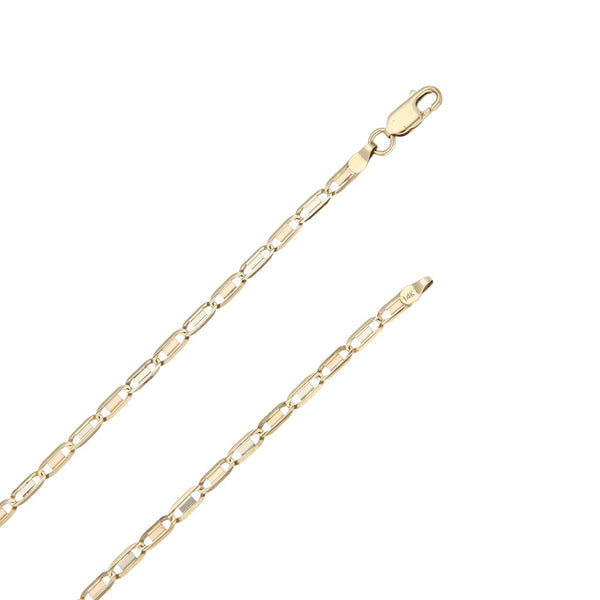 Collar eslabón nudo marino en oro tres tonos 14 kilates.