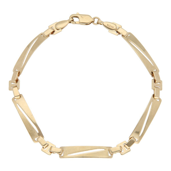 Pulsera eslabón laminado en oro amarillo 14 kilates.