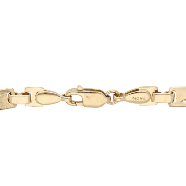 Pulsera eslabón laminado en oro amarillo 14 kilates.