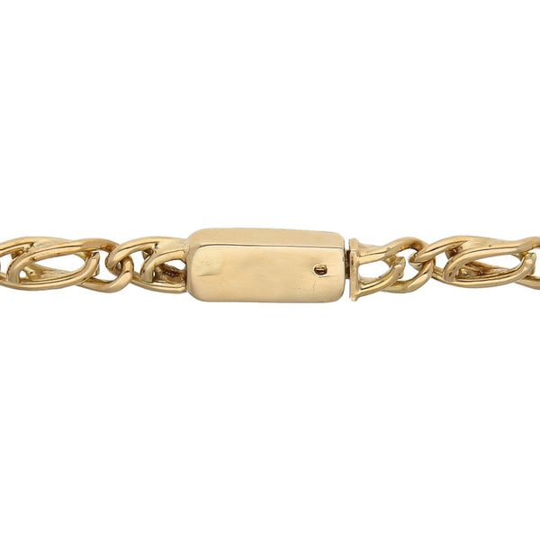 Pulsera eslabón nudo egipcio en oro amarillo 14 kilates.