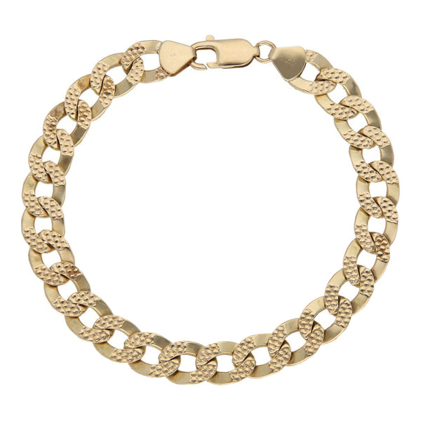 Pulsera eslabón encontrado en oro amarillo 14 kilates.