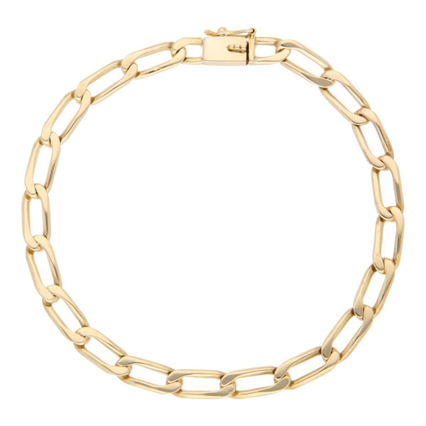 Pulsera eslabón encontrado en oro amarillo 14 kilates.