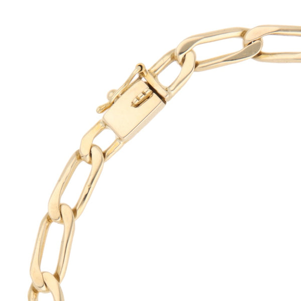 Pulsera eslabón encontrado en oro amarillo 14 kilates.