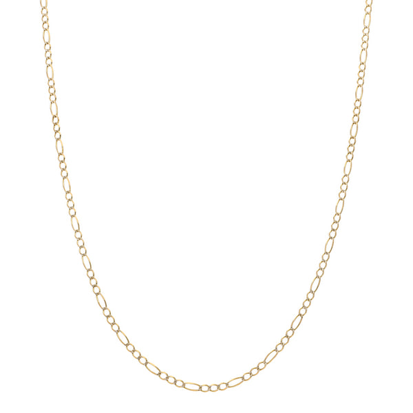 Collar de tres eslabones por uno platinados en oro amarillo 14 kilates.