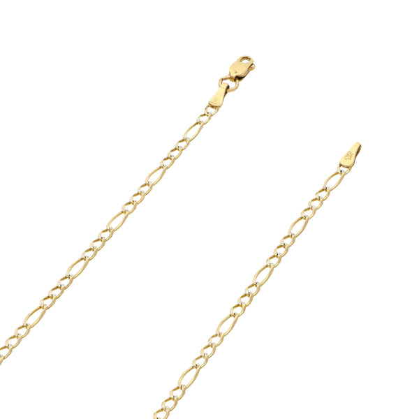 Collar de tres eslabones por uno platinados en oro amarillo 14 kilates.
