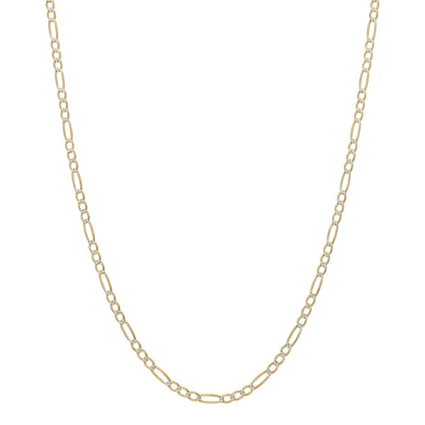 Collar de tres eslabones por uno platinados en oro amarillo 14 kilates.