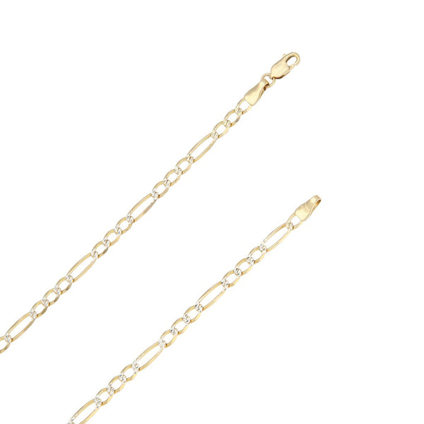 Collar de tres eslabones por uno platinados en oro amarillo 14 kilates.