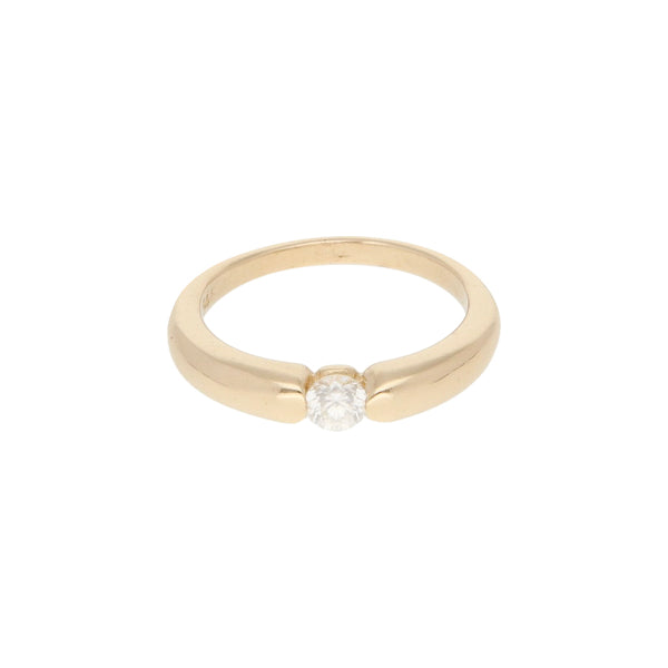 Anillo de compromiso con sintético en oro amarillo 14 kilates.