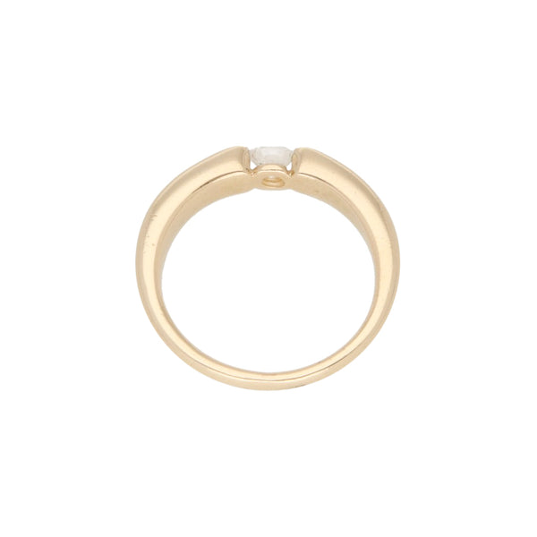 Anillo de compromiso con sintético en oro amarillo 14 kilates.