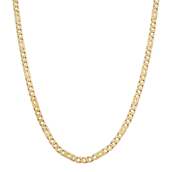 Collar eslabón combinado en oro amarillo 14 kilates.