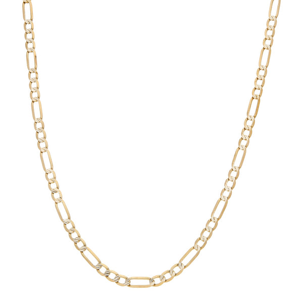Collar de tres eslabones por uno en oro amarillo 14 kilates.
