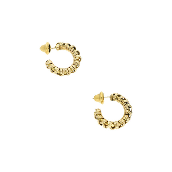 Broqueles trenzados firma Tane en oro amarillo 18 kilates.