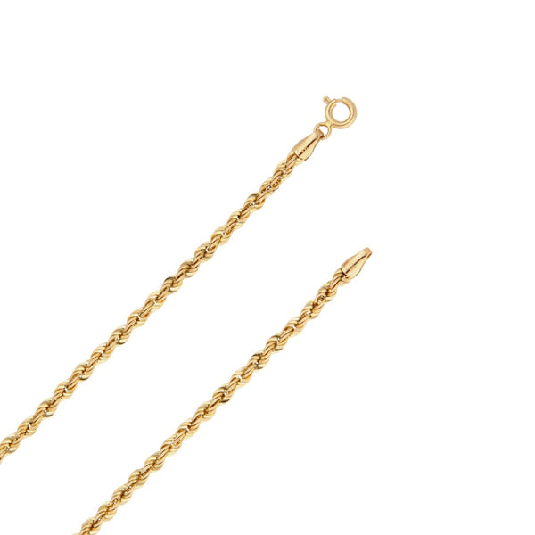 Collar eslabón torzal y dije labrado motivo águila en oro amarillo 14 kilates.