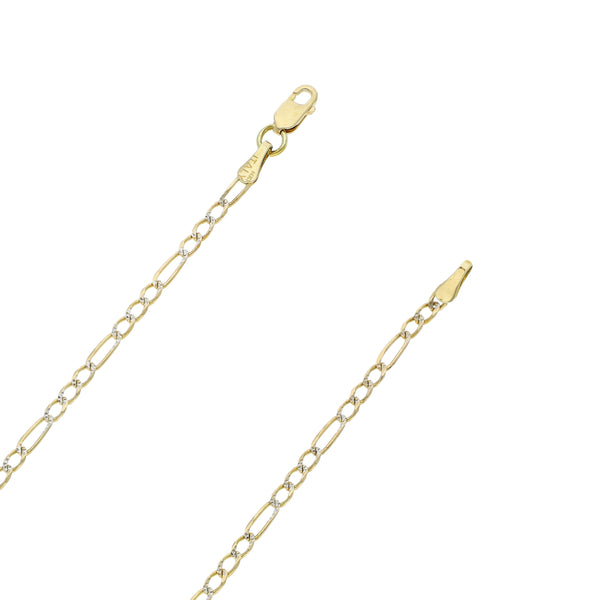 Collar de tres eslabones por uno en oro amarillo 14 kilates.
