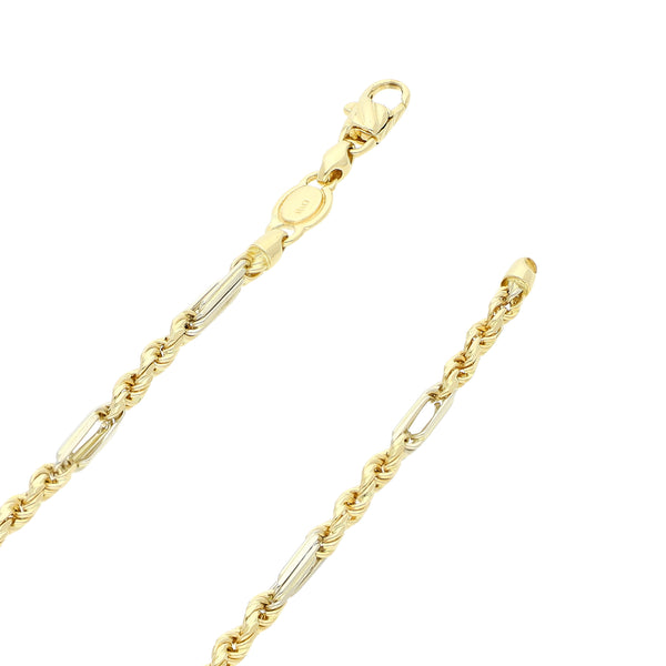 Collar eslabón combinado en oro dos tonos 14 kilates.
