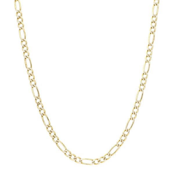 Collar de tres eslabones por uno platinados en oro amarillo 14 kilates.