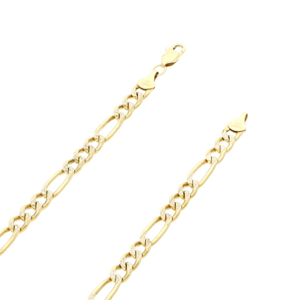 Collar de tres eslabones por uno platinados en oro amarillo 14 kilates.