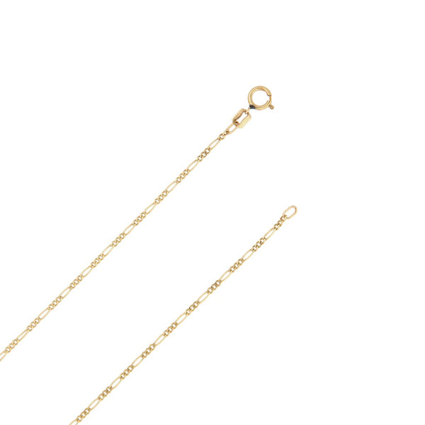 Collar de tres eslabónes por uno y medalla calada con circonias motivo Madonna en oro amarillo 14 kilates.