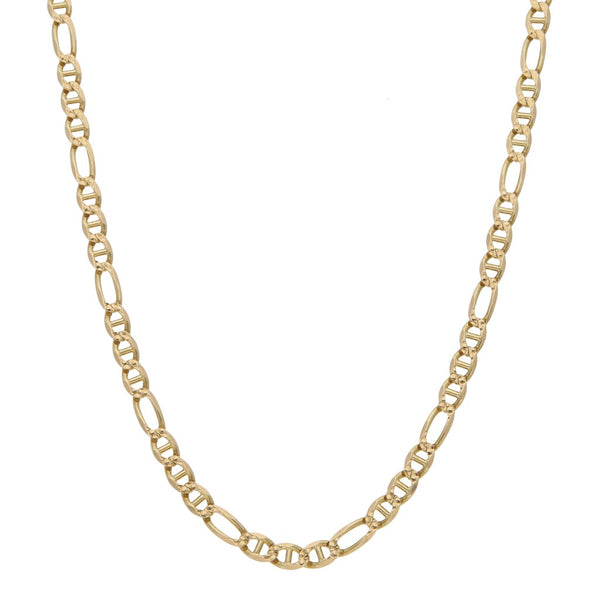Collar eslabón combinado en oro amarillo 14 kilates.