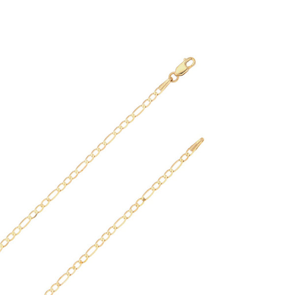 Collar de tres eslabones por uno y cruz laminada en oro dos tonos 14 kilates.