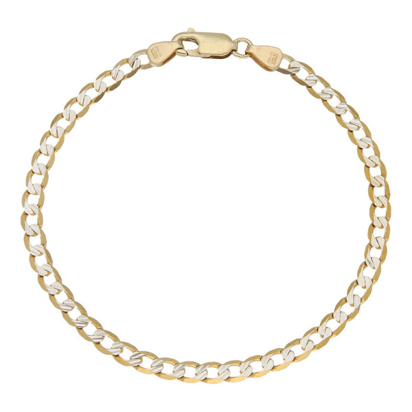 Pulsera eslabón barbado en oro amarillo 14 kilates.