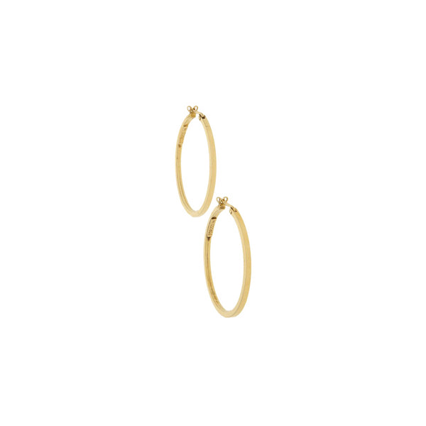 Arracadas lisas en oro amarillo 14 kilates.