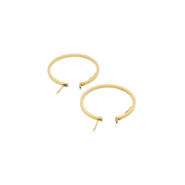 Arracadas lisas en oro amarillo 14 kilates.