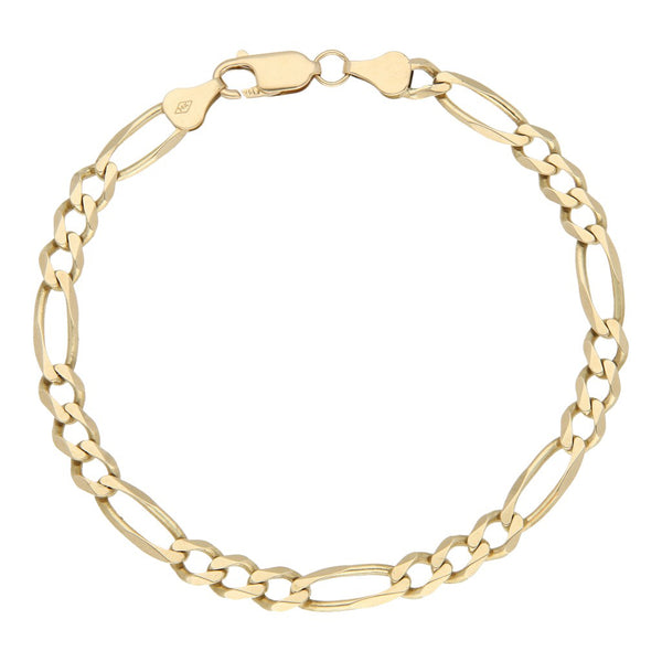 Pulsera de tres eslabones por uno en oro amarillo 14 kilates.