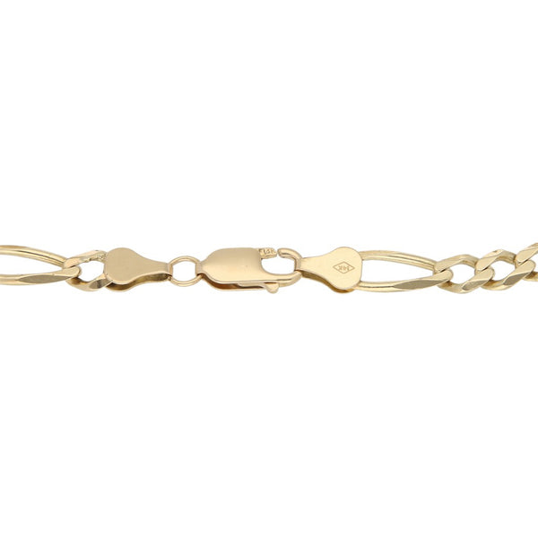 Pulsera de tres eslabones por uno en oro amarillo 14 kilates.