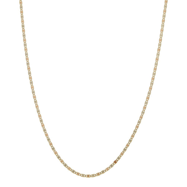 Collar eslabón nudo marino en oro tres tonos 14 kilates.