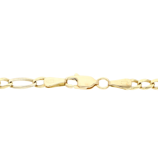 Pulsera de tres eslabones por uno en oro dos tonos 14 kilates.