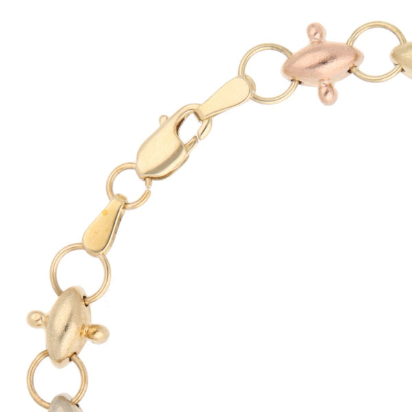 Pulsera eslabón combinado en oro amarillo 14 kilates.