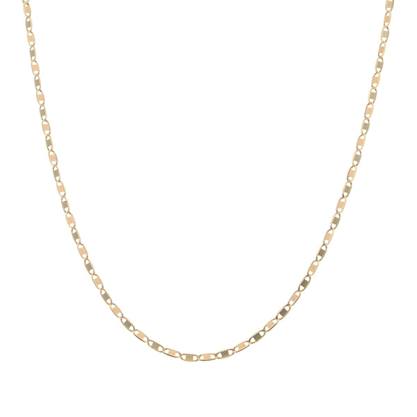 Collar eslabón nudo marino en oro tres tonos 14 kilates.