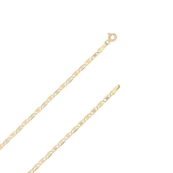 Collar eslabón nudo marino en oro tres tonos 14 kilates.