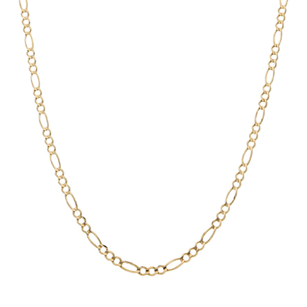Collar de tres eslabones por uno en oro amarillo 14 kilates.