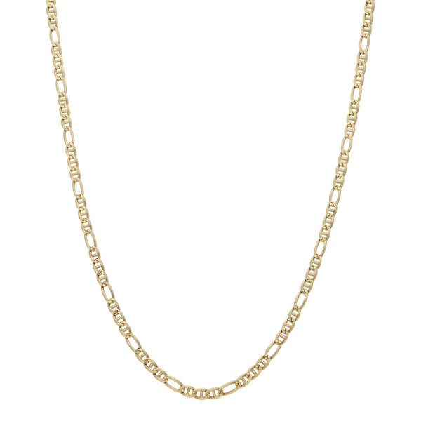 Collar de tres eslabones por uno en oro amarillo 14 kilates.