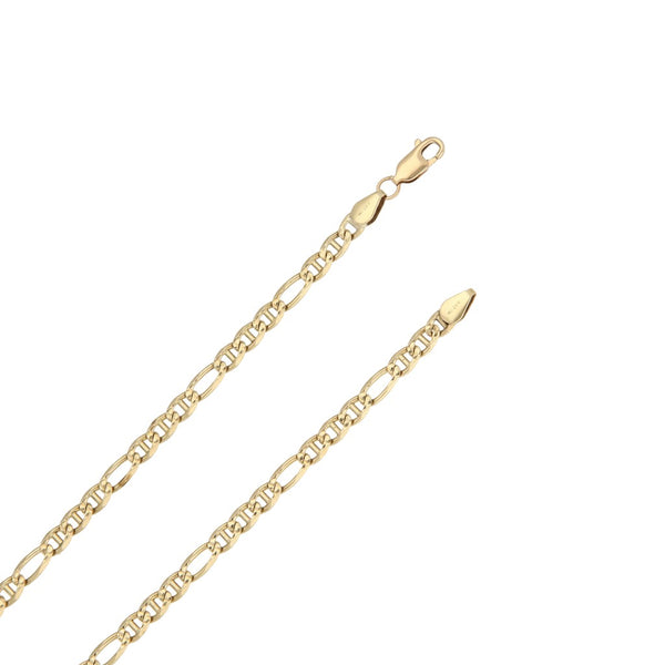 Collar de tres eslabones por uno en oro amarillo 14 kilates.