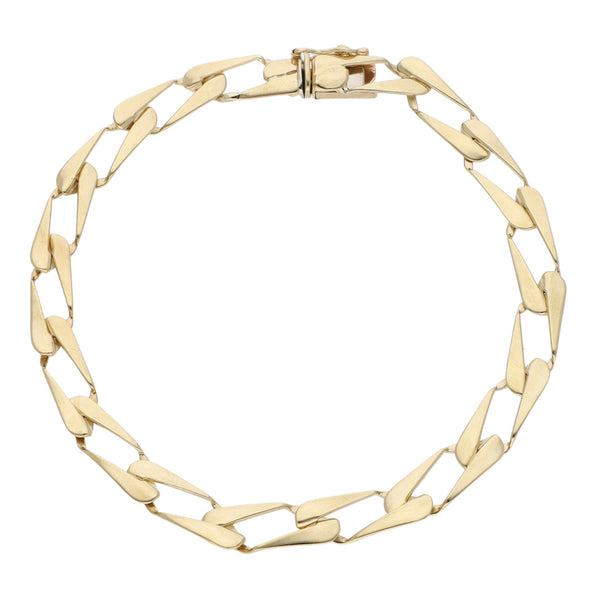 Pulsera eslabón encontrado en oro amarillo 14 kilates.