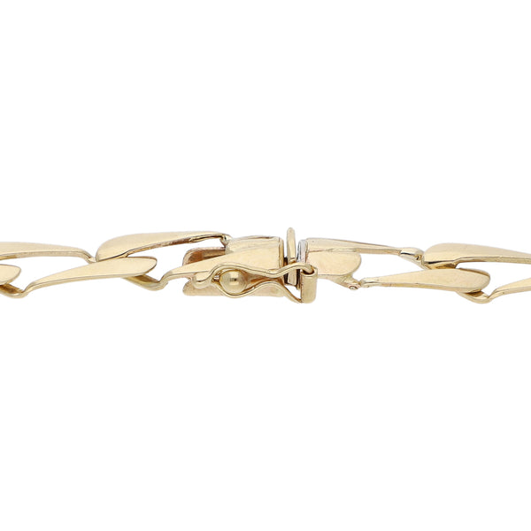 Pulsera eslabón encontrado en oro amarillo 14 kilates.