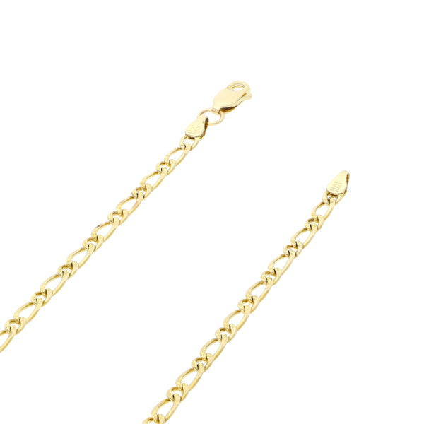 Collar de tres eslabones por uno en oro amarillo 14 kilates.