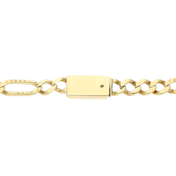 Pulsera de tres eslabones por uno en oro amarillo 14 kilates.