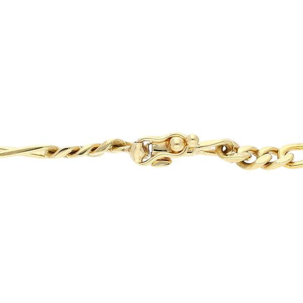 Pulsera de tres eslabones por uno en oro amarillo 14 kilates.